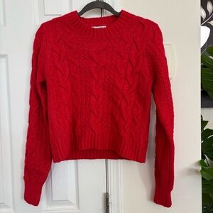 Red Cable Knit Sweater